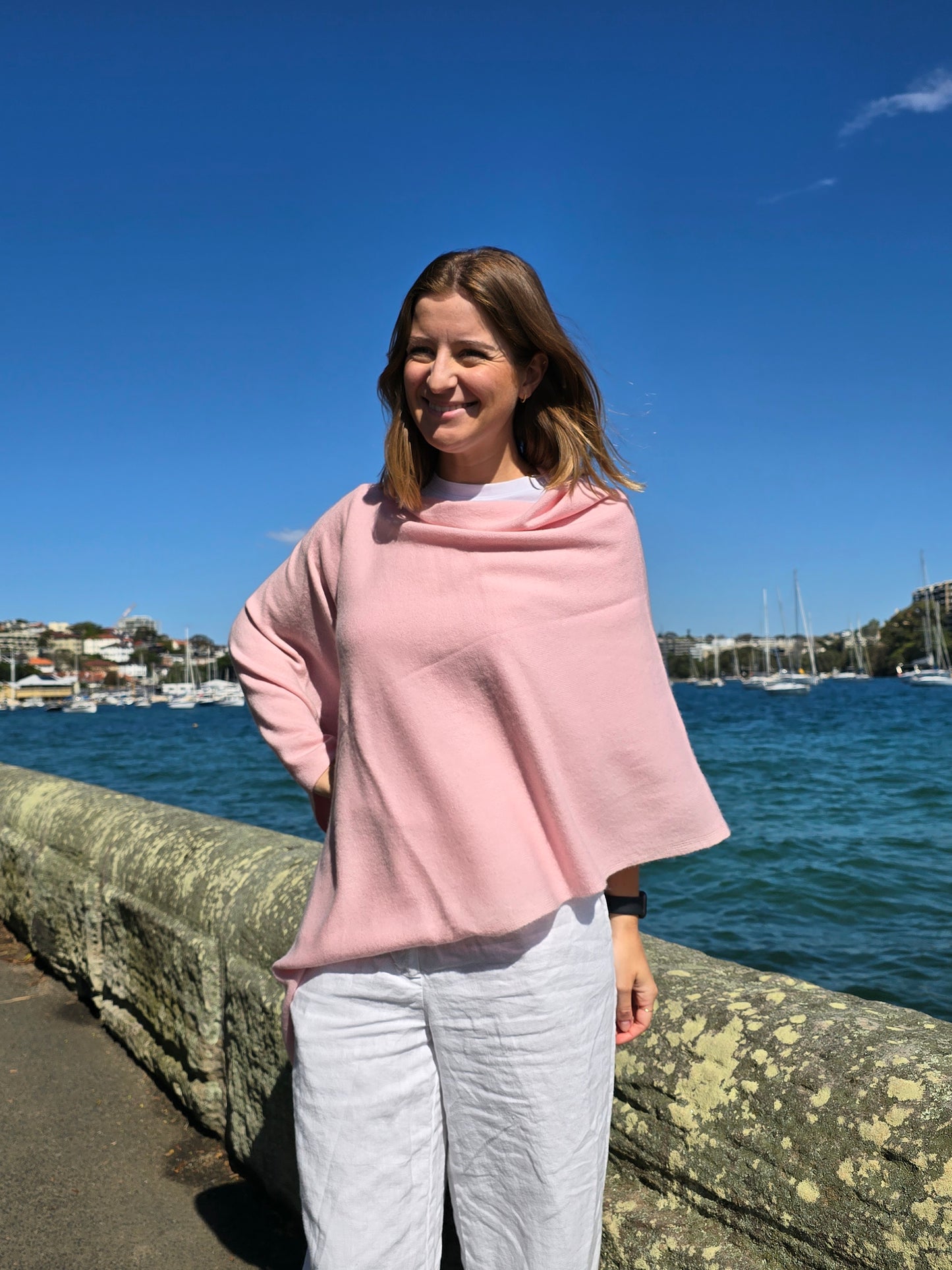 Cashmere Ponchos - Pale Pink