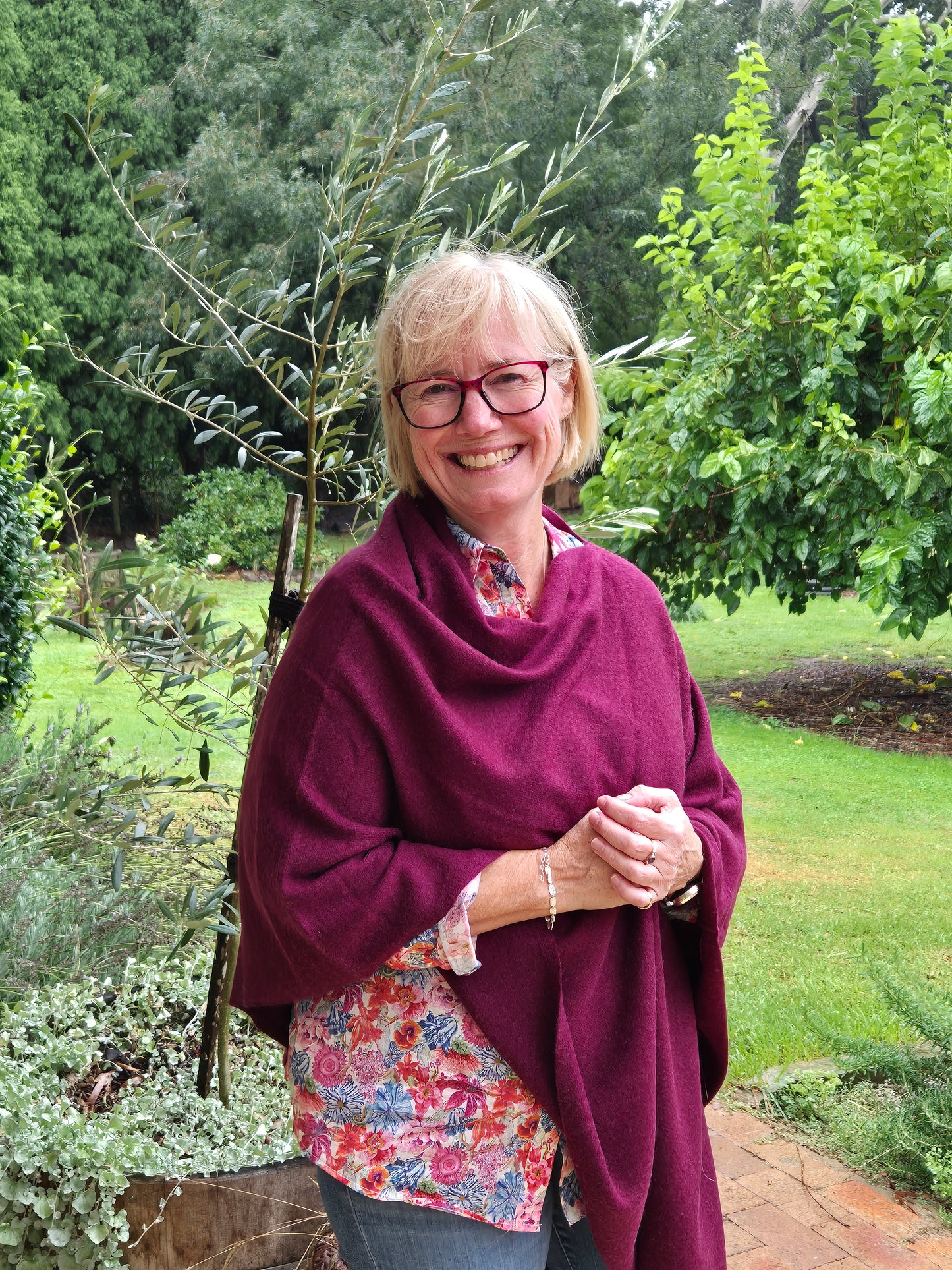 Cashmere Ponchos - Claret