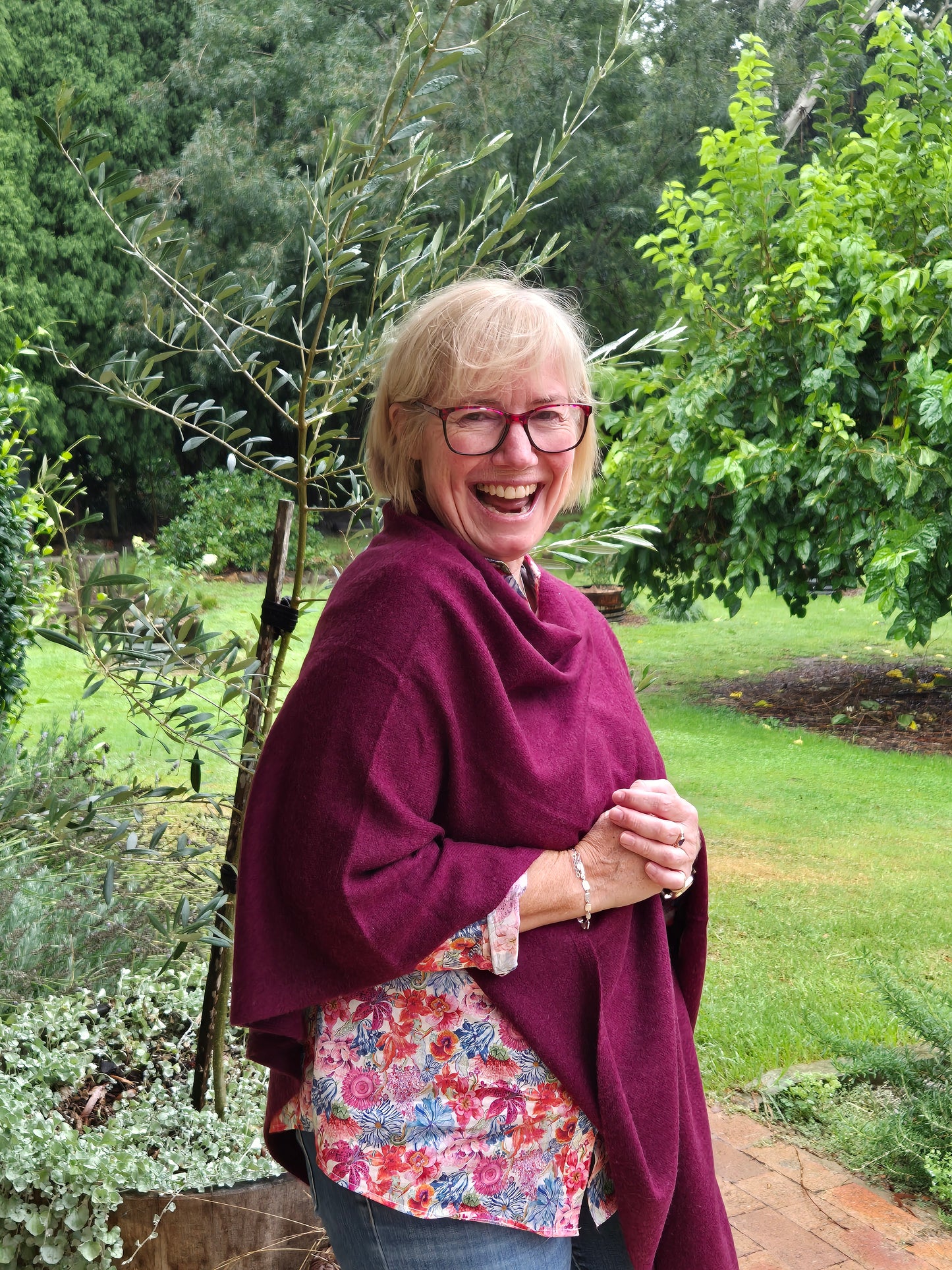 Cashmere Ponchos - Claret