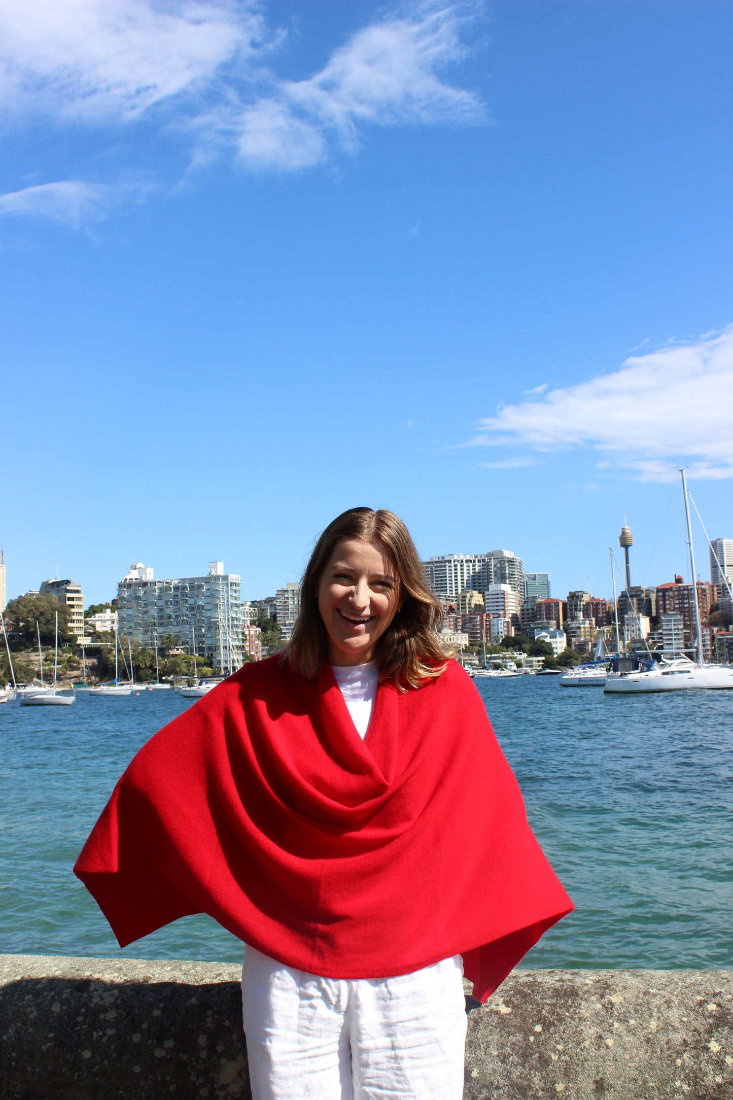 Cashmere Ponchos - Red