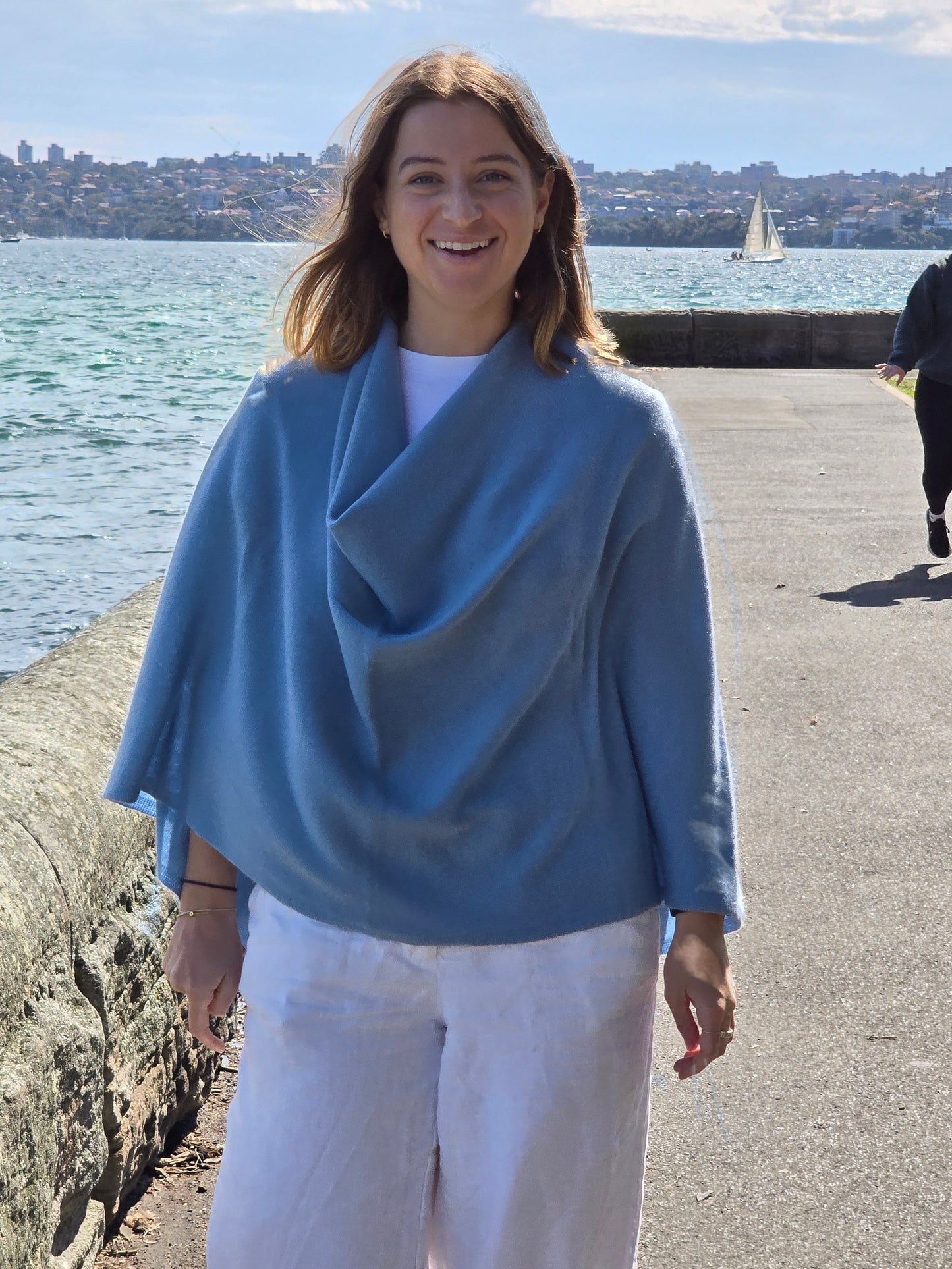 Cashmere Ponchos - Pale Blue