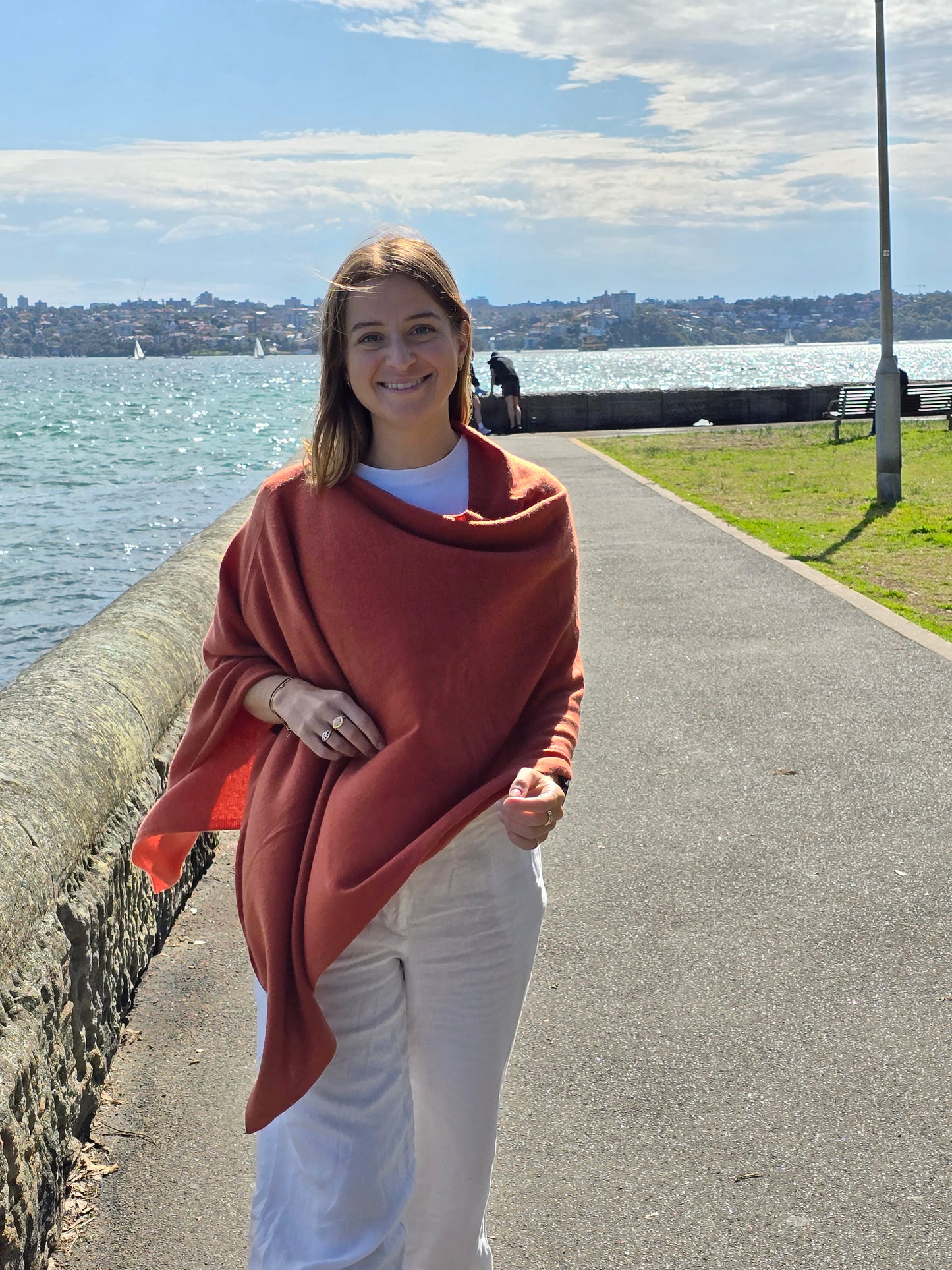 Cashmere Ponchos - Burnt Orange