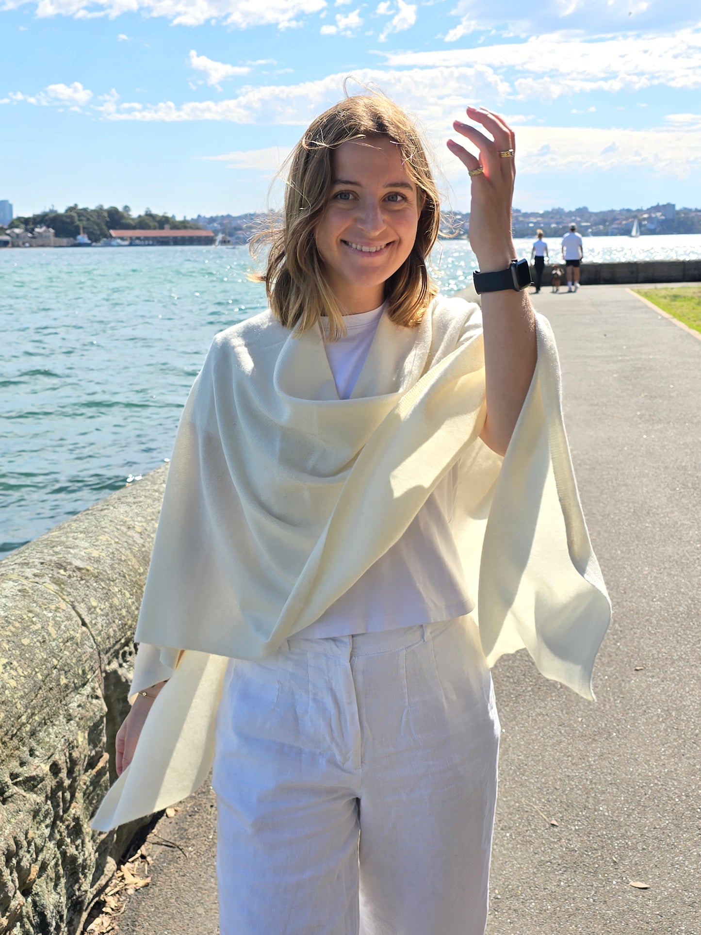 Cashmere Ponchos - Winter White