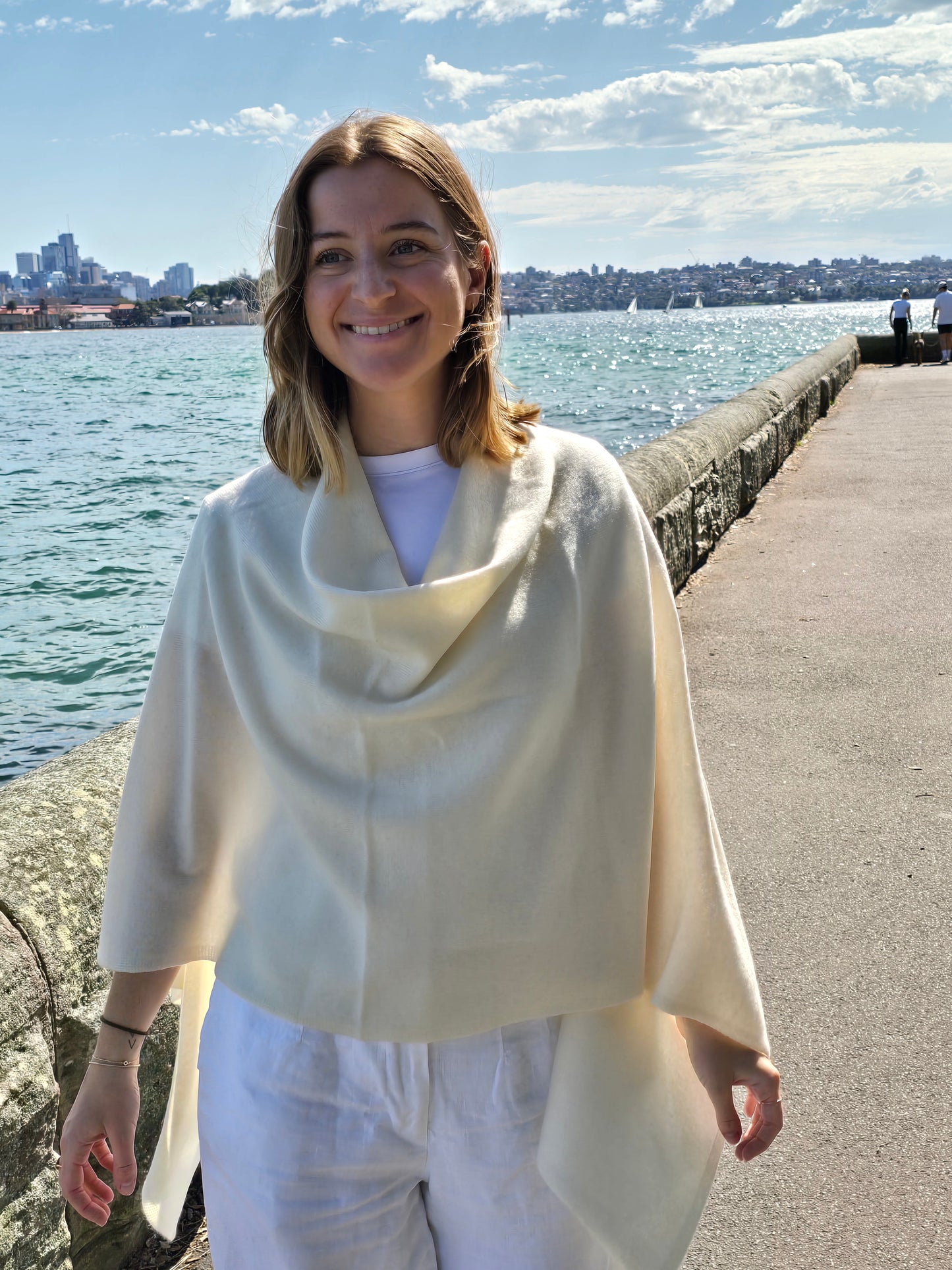 Cashmere Ponchos - Winter White