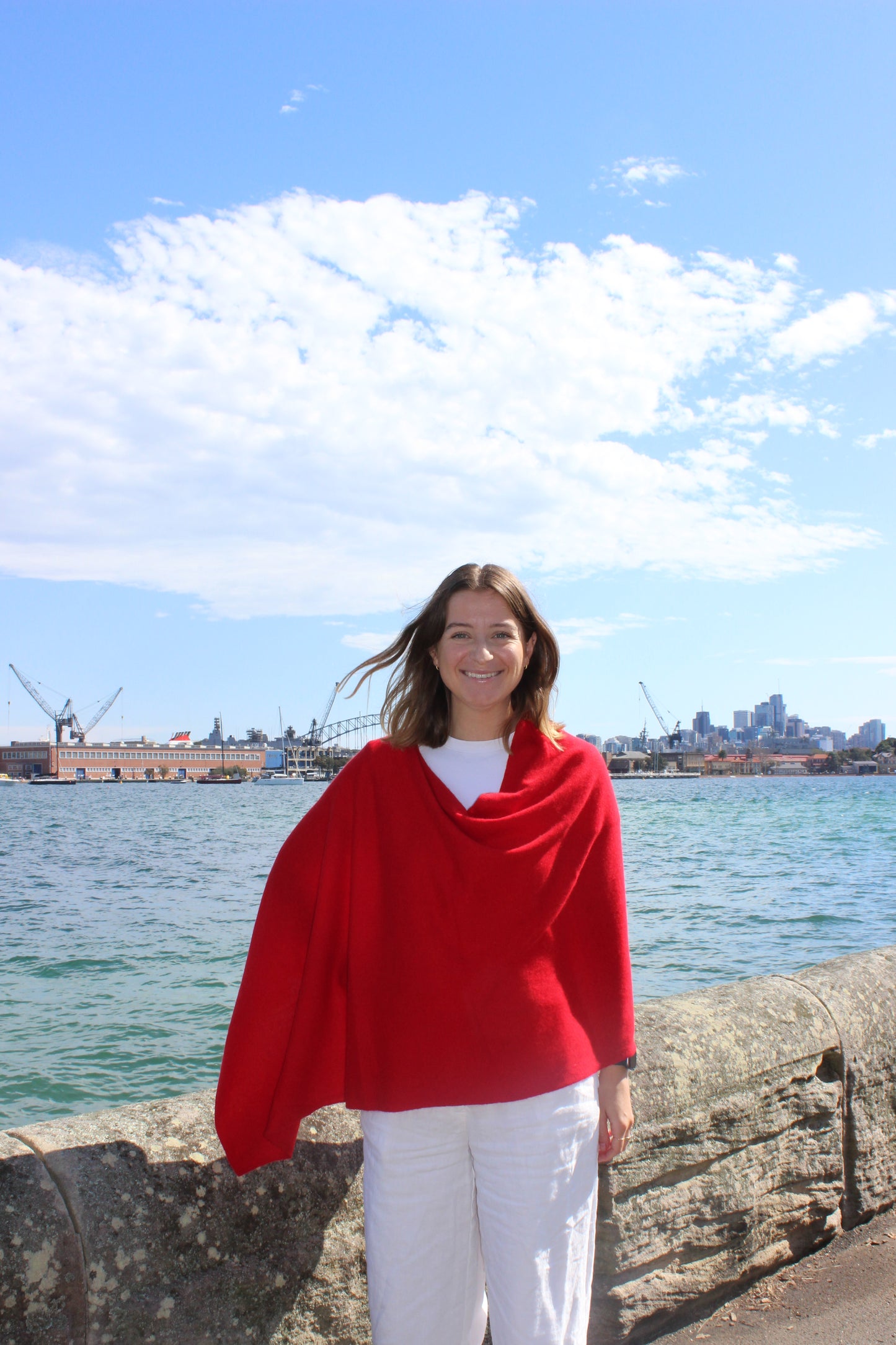 Cashmere Ponchos  - Red